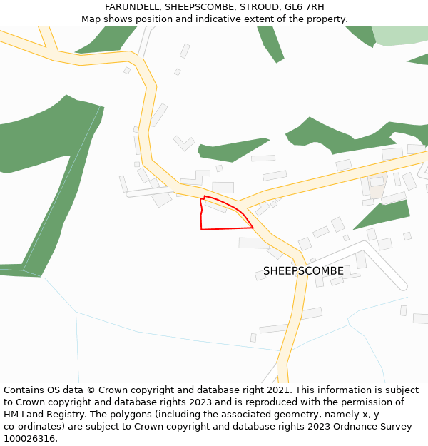 FARUNDELL, SHEEPSCOMBE, STROUD, GL6 7RH: Location map and indicative extent of plot