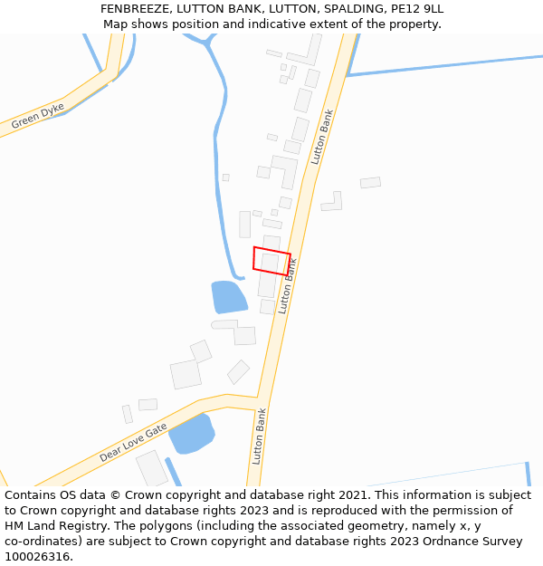 FENBREEZE, LUTTON BANK, LUTTON, SPALDING, PE12 9LL: Location map and indicative extent of plot