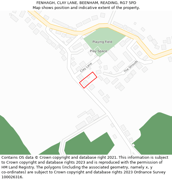 FENHAGH, CLAY LANE, BEENHAM, READING, RG7 5PD: Location map and indicative extent of plot