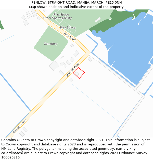 FENLOW, STRAIGHT ROAD, MANEA, MARCH, PE15 0NH: Location map and indicative extent of plot