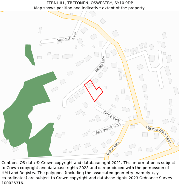 FERNHILL, TREFONEN, OSWESTRY, SY10 9DP: Location map and indicative extent of plot