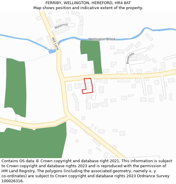 FERRIBY, WELLINGTON, HEREFORD, HR4 8AT: Location map and indicative extent of plot
