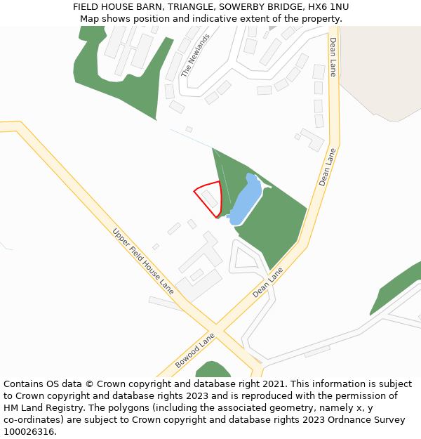 FIELD HOUSE BARN, TRIANGLE, SOWERBY BRIDGE, HX6 1NU: Location map and indicative extent of plot