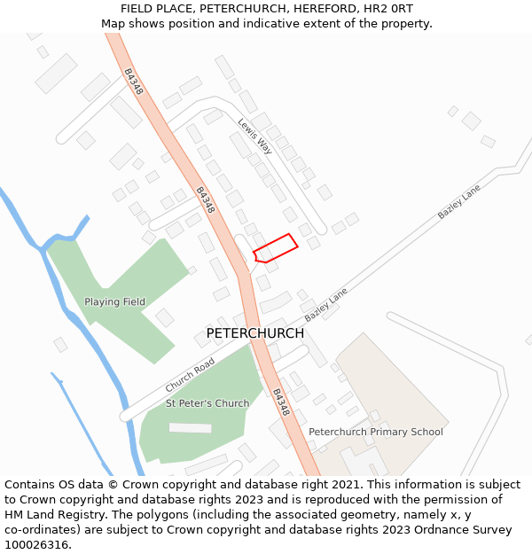 FIELD PLACE, PETERCHURCH, HEREFORD, HR2 0RT: Location map and indicative extent of plot