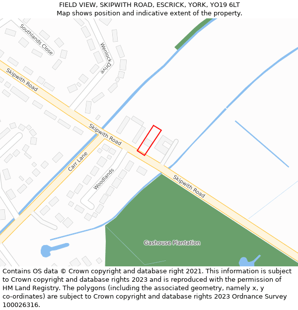 FIELD VIEW, SKIPWITH ROAD, ESCRICK, YORK, YO19 6LT: Location map and indicative extent of plot