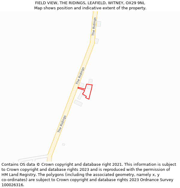 FIELD VIEW, THE RIDINGS, LEAFIELD, WITNEY, OX29 9NL: Location map and indicative extent of plot