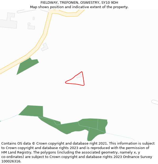 FIELDWAY, TREFONEN, OSWESTRY, SY10 9DH: Location map and indicative extent of plot