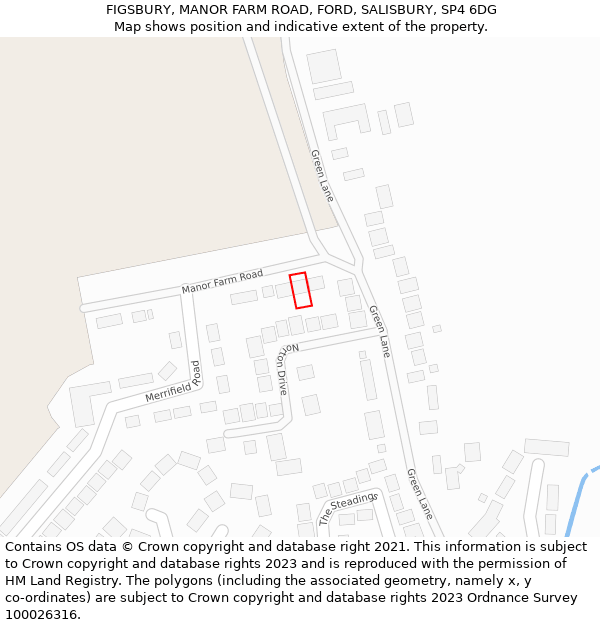 FIGSBURY, MANOR FARM ROAD, FORD, SALISBURY, SP4 6DG: Location map and indicative extent of plot