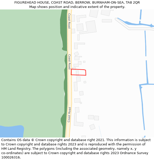 FIGUREHEAD HOUSE, COAST ROAD, BERROW, BURNHAM-ON-SEA, TA8 2QR: Location map and indicative extent of plot