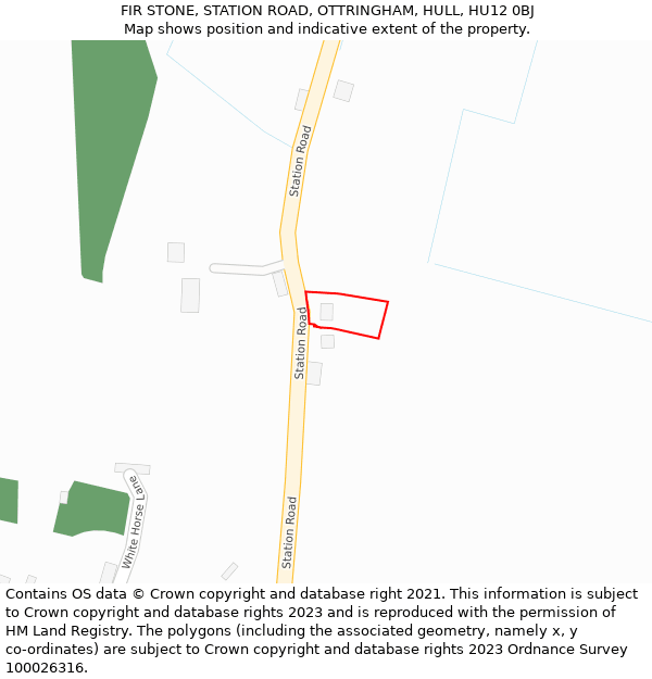 FIR STONE, STATION ROAD, OTTRINGHAM, HULL, HU12 0BJ: Location map and indicative extent of plot
