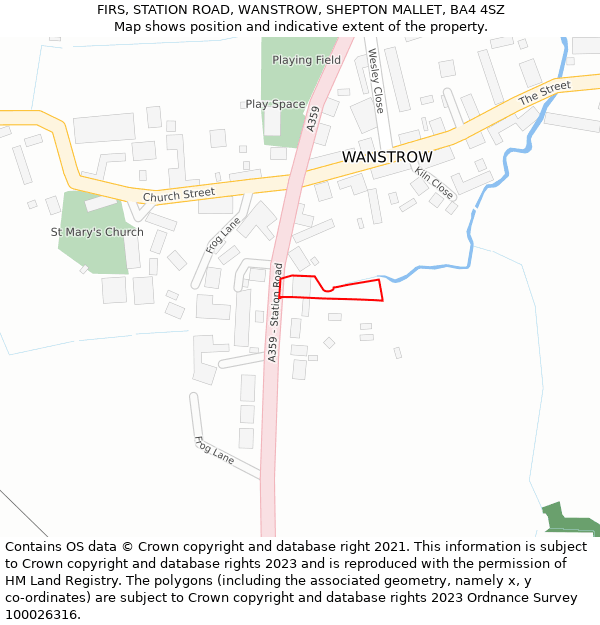 FIRS, STATION ROAD, WANSTROW, SHEPTON MALLET, BA4 4SZ: Location map and indicative extent of plot