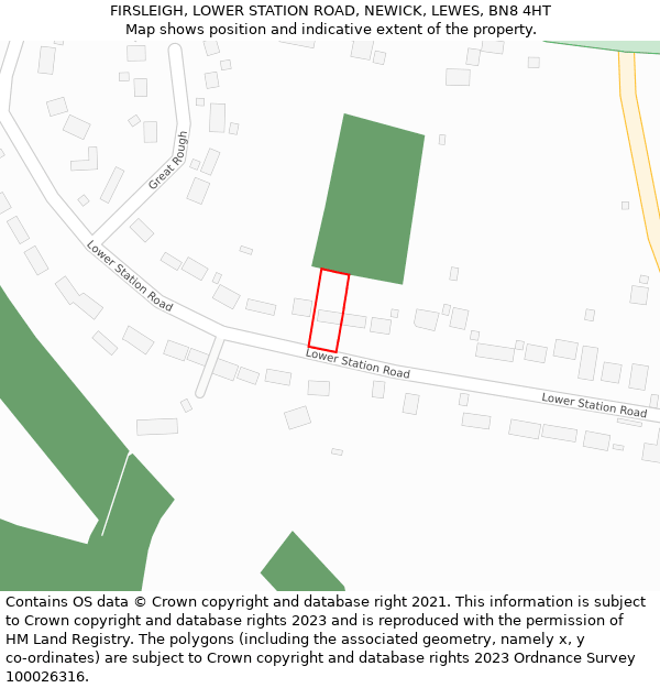 FIRSLEIGH, LOWER STATION ROAD, NEWICK, LEWES, BN8 4HT: Location map and indicative extent of plot