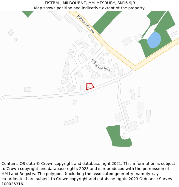 FISTRAL, MILBOURNE, MALMESBURY, SN16 9JB: Location map and indicative extent of plot