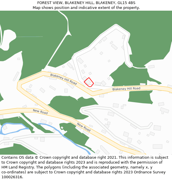 FOREST VIEW, BLAKENEY HILL, BLAKENEY, GL15 4BS: Location map and indicative extent of plot