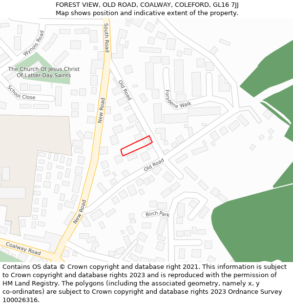 FOREST VIEW, OLD ROAD, COALWAY, COLEFORD, GL16 7JJ: Location map and indicative extent of plot