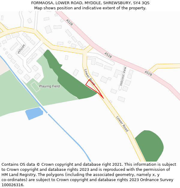 FORMAOSA, LOWER ROAD, MYDDLE, SHREWSBURY, SY4 3QS: Location map and indicative extent of plot