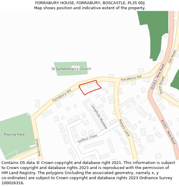 FORRABURY HOUSE, FORRABURY, BOSCASTLE, PL35 0DJ: Location map and indicative extent of plot