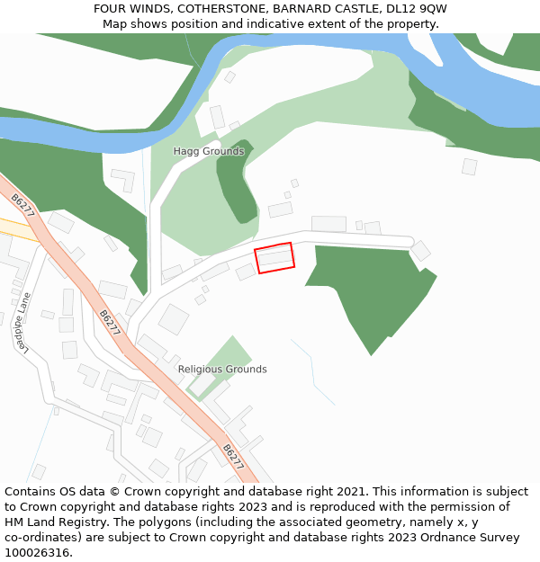 FOUR WINDS, COTHERSTONE, BARNARD CASTLE, DL12 9QW: Location map and indicative extent of plot