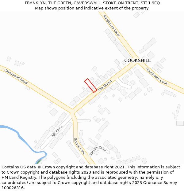 FRANKLYN, THE GREEN, CAVERSWALL, STOKE-ON-TRENT, ST11 9EQ: Location map and indicative extent of plot