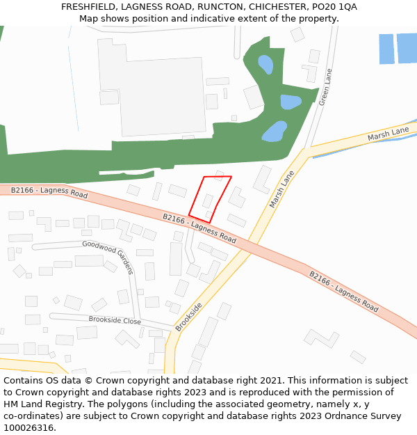 FRESHFIELD, LAGNESS ROAD, RUNCTON, CHICHESTER, PO20 1QA: Location map and indicative extent of plot