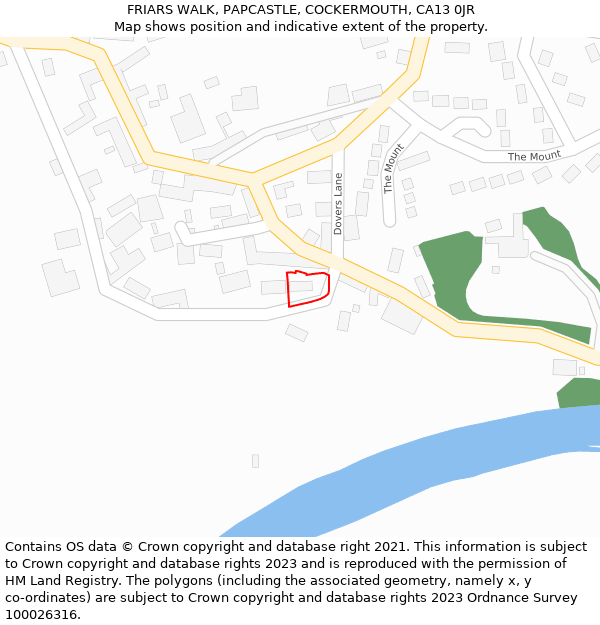FRIARS WALK, PAPCASTLE, COCKERMOUTH, CA13 0JR: Location map and indicative extent of plot
