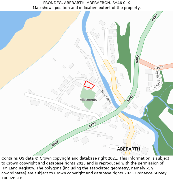 FRONDEG, ABERARTH, ABERAERON, SA46 0LX: Location map and indicative extent of plot
