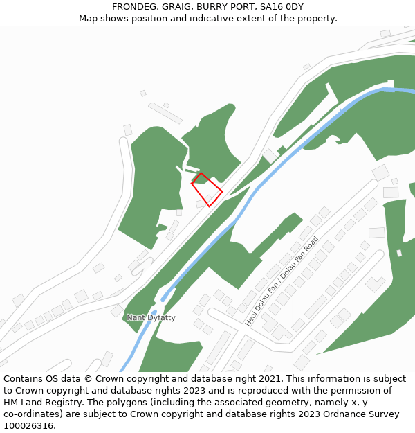 FRONDEG, GRAIG, BURRY PORT, SA16 0DY: Location map and indicative extent of plot