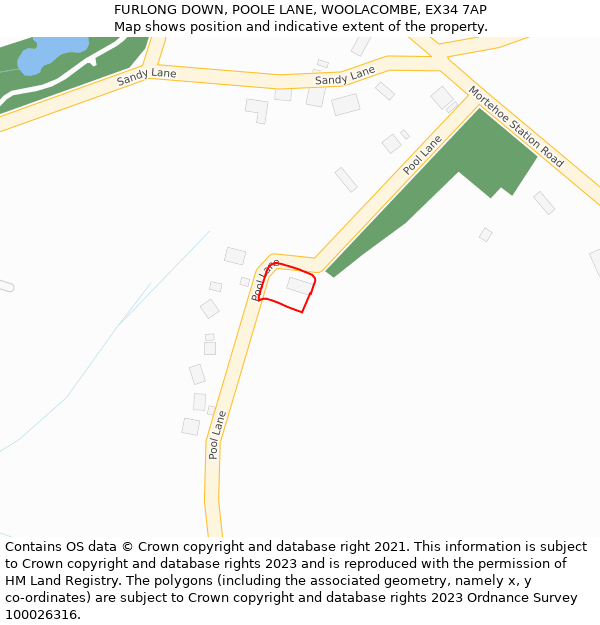 FURLONG DOWN, POOLE LANE, WOOLACOMBE, EX34 7AP: Location map and indicative extent of plot