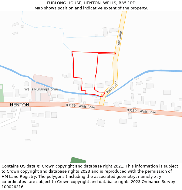 FURLONG HOUSE, HENTON, WELLS, BA5 1PD: Location map and indicative extent of plot