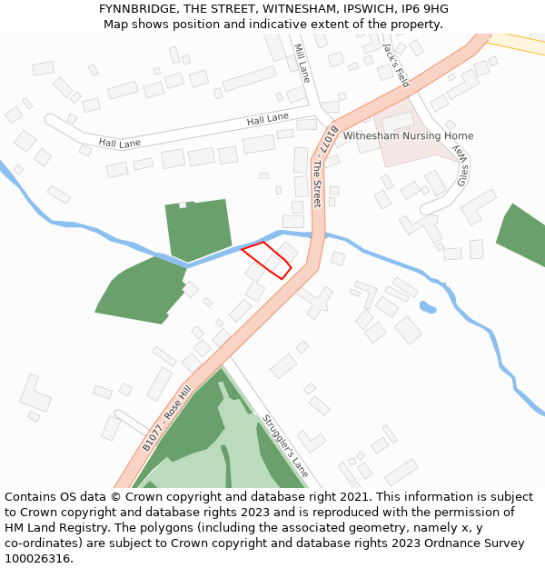 FYNNBRIDGE, THE STREET, WITNESHAM, IPSWICH, IP6 9HG: Location map and indicative extent of plot