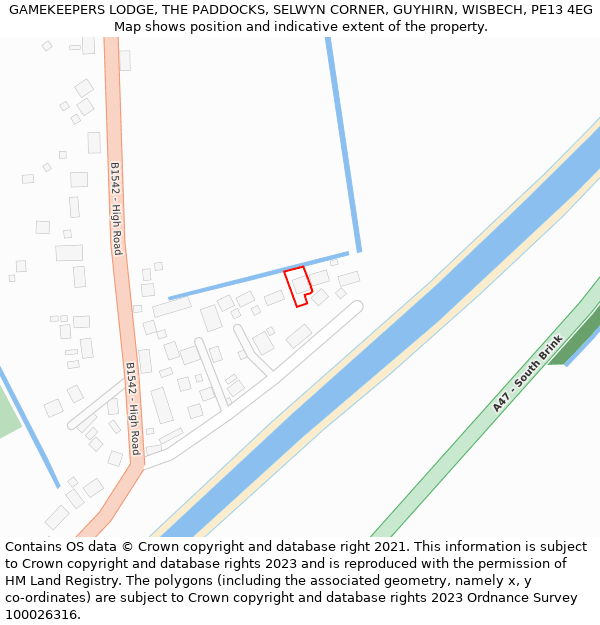 GAMEKEEPERS LODGE, THE PADDOCKS, SELWYN CORNER, GUYHIRN, WISBECH, PE13 4EG: Location map and indicative extent of plot