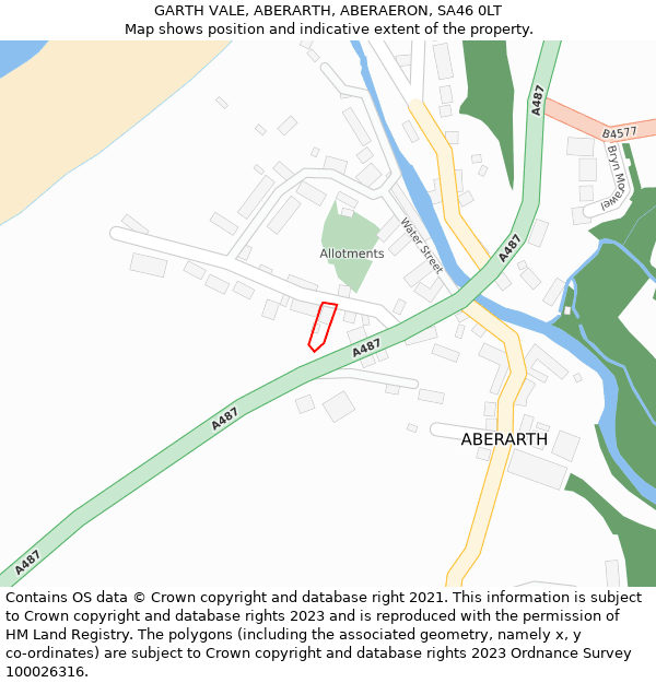 GARTH VALE, ABERARTH, ABERAERON, SA46 0LT: Location map and indicative extent of plot