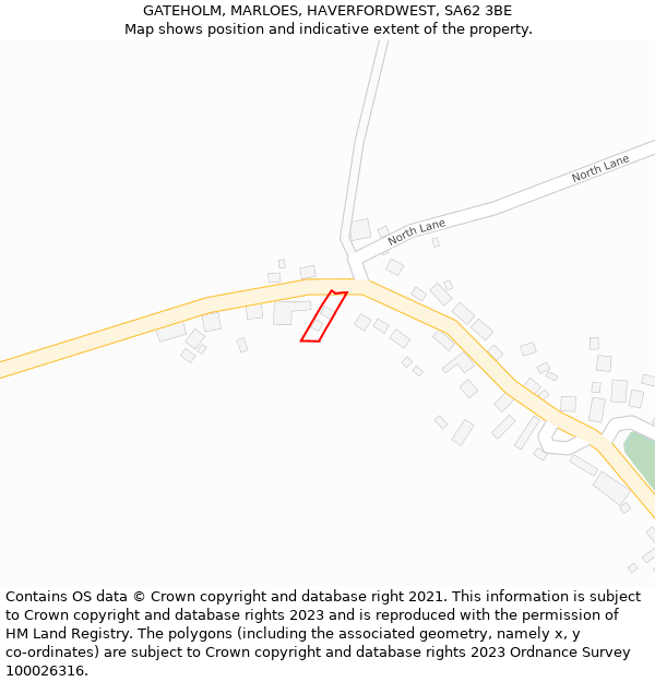 GATEHOLM, MARLOES, HAVERFORDWEST, SA62 3BE: Location map and indicative extent of plot