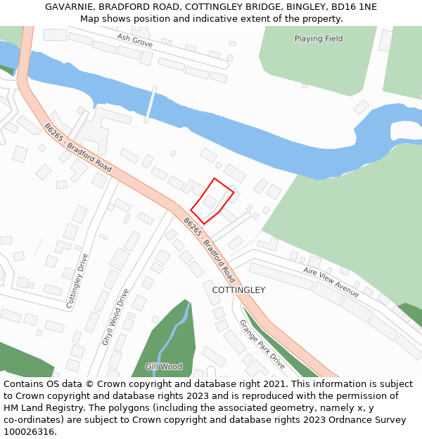GAVARNIE, BRADFORD ROAD, COTTINGLEY BRIDGE, BINGLEY, BD16 1NE: Location map and indicative extent of plot