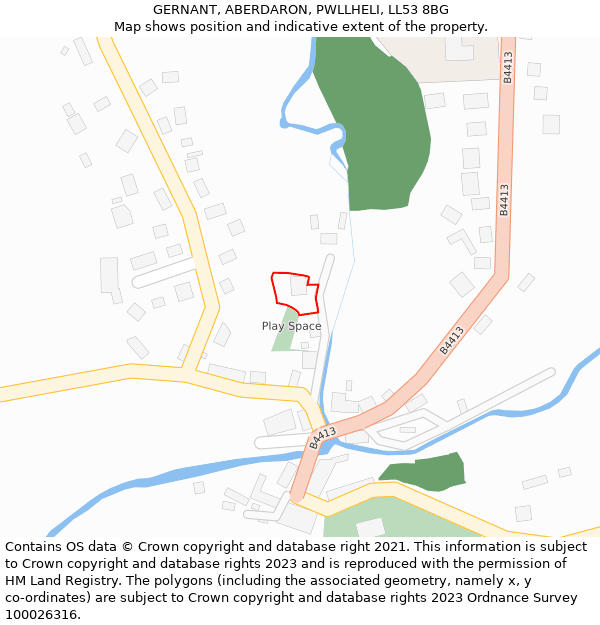 GERNANT, ABERDARON, PWLLHELI, LL53 8BG: Location map and indicative extent of plot