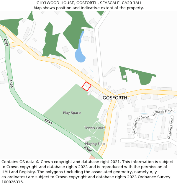 GHYLWOOD HOUSE, GOSFORTH, SEASCALE, CA20 1AH: Location map and indicative extent of plot