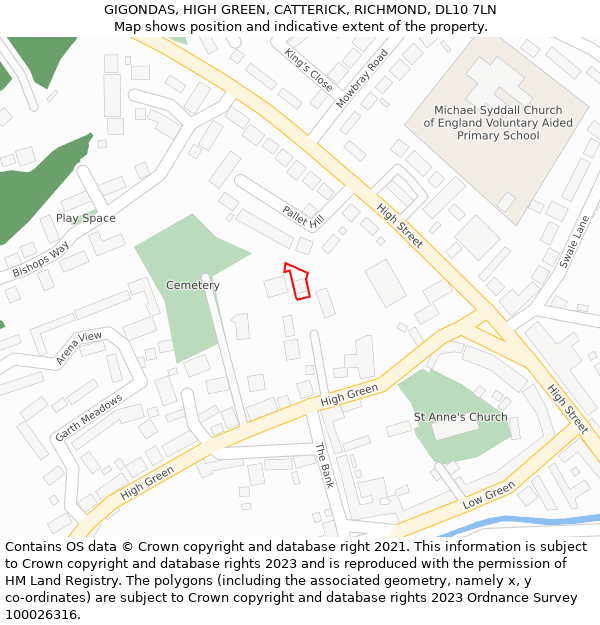 GIGONDAS, HIGH GREEN, CATTERICK, RICHMOND, DL10 7LN: Location map and indicative extent of plot