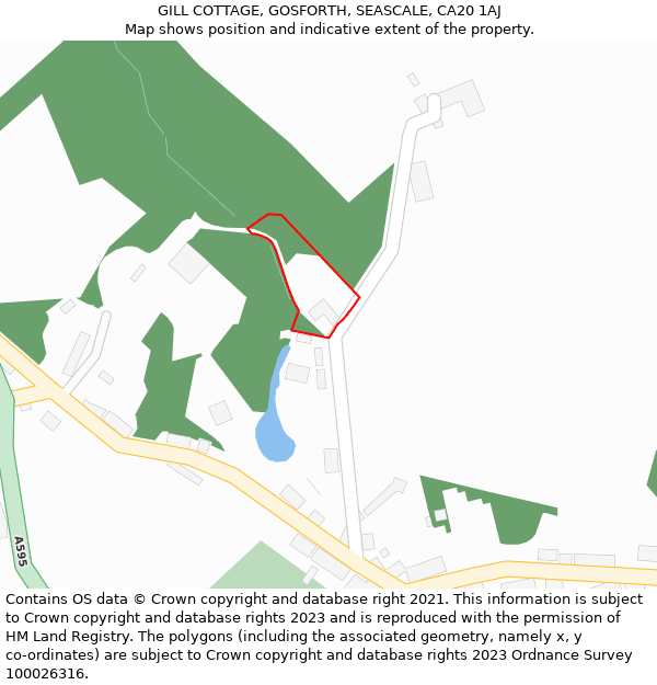 GILL COTTAGE, GOSFORTH, SEASCALE, CA20 1AJ: Location map and indicative extent of plot