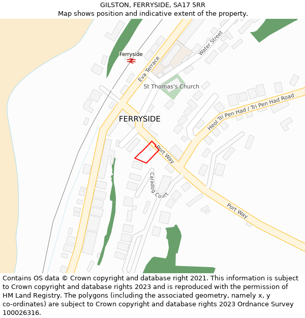 GILSTON, FERRYSIDE, SA17 5RR: Location map and indicative extent of plot