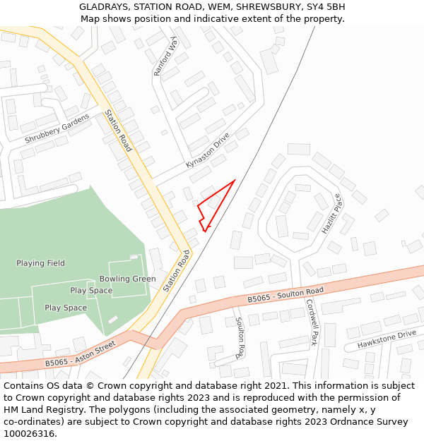 GLADRAYS, STATION ROAD, WEM, SHREWSBURY, SY4 5BH: Location map and indicative extent of plot