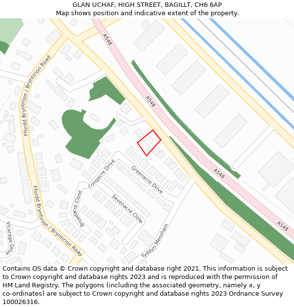 GLAN UCHAF, HIGH STREET, BAGILLT, CH6 6AP: Location map and indicative extent of plot