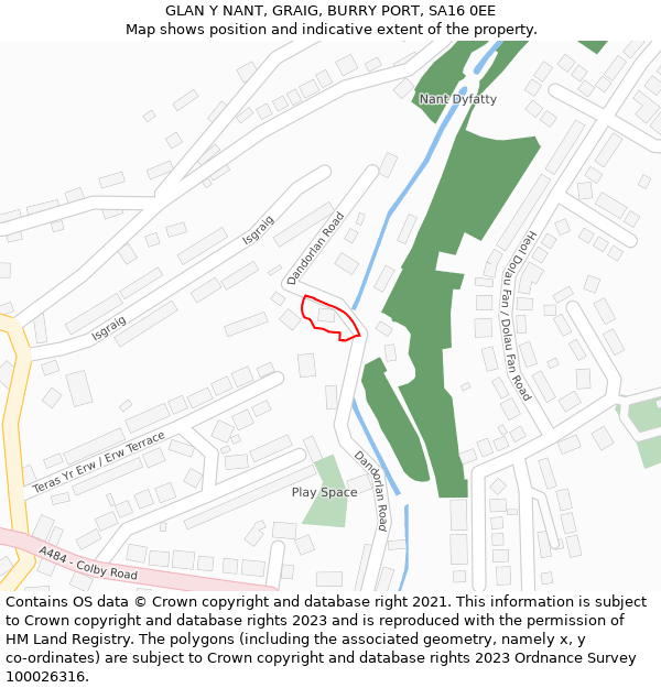 GLAN Y NANT, GRAIG, BURRY PORT, SA16 0EE: Location map and indicative extent of plot