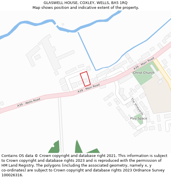 GLASWELL HOUSE, COXLEY, WELLS, BA5 1RQ: Location map and indicative extent of plot