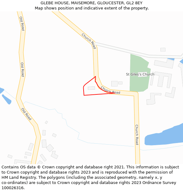 GLEBE HOUSE, MAISEMORE, GLOUCESTER, GL2 8EY: Location map and indicative extent of plot