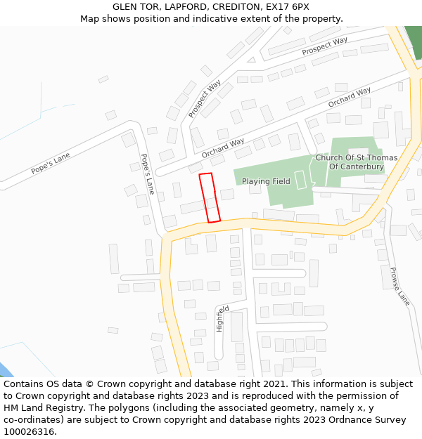 GLEN TOR, LAPFORD, CREDITON, EX17 6PX: Location map and indicative extent of plot