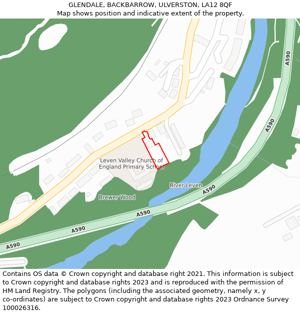 GLENDALE, BACKBARROW, ULVERSTON, LA12 8QF: Location map and indicative extent of plot