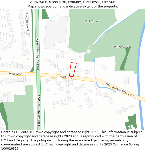 GLENDALE, MOSS SIDE, FORMBY, LIVERPOOL, L37 0AE: Location map and indicative extent of plot