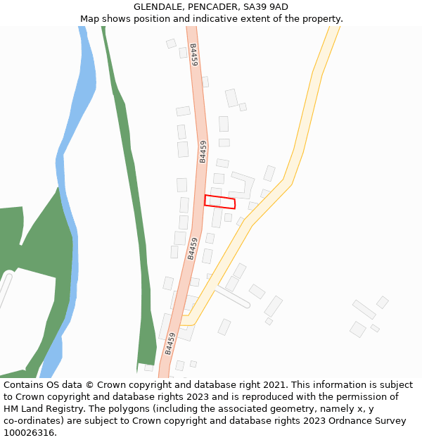 GLENDALE, PENCADER, SA39 9AD: Location map and indicative extent of plot