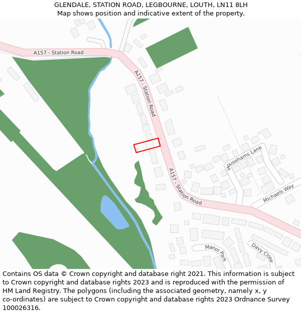 GLENDALE, STATION ROAD, LEGBOURNE, LOUTH, LN11 8LH: Location map and indicative extent of plot