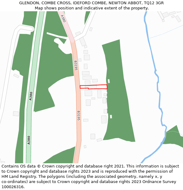 GLENDON, COMBE CROSS, IDEFORD COMBE, NEWTON ABBOT, TQ12 3GR: Location map and indicative extent of plot